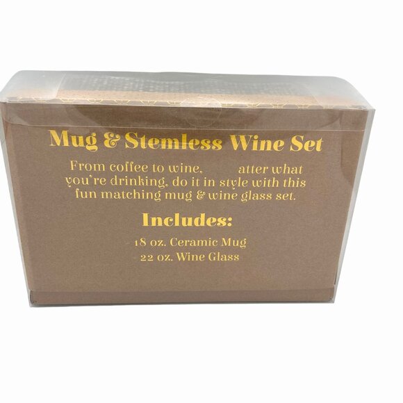 NIB MOM'S MORNING MOTIVATION NIGHTLY RELAXATION CERAMIC MUG STEMLESS WINE GLASS - Picture 4 of 7